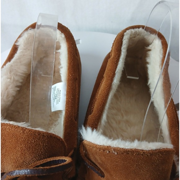 J. Crew Mens Genuine Suede Tan Suede Sherpa‎ Lined Moc Toe Slippers Size 11 main image 9